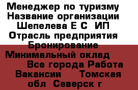 Менеджер по туризму › Название организации ­ Шепелева Е.С, ИП › Отрасль предприятия ­ Бронирование › Минимальный оклад ­ 30 000 - Все города Работа » Вакансии   . Томская обл.,Северск г.